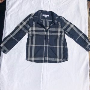 Burberry plaid long sleeve dress shirt